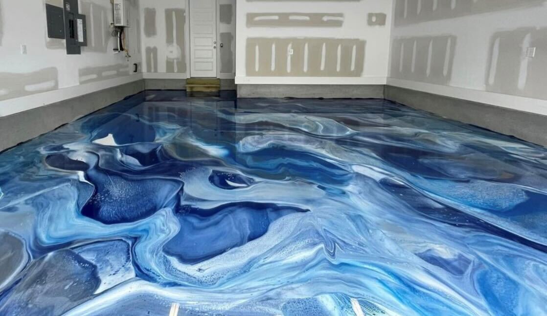 Elegant and durable epoxy floor finish